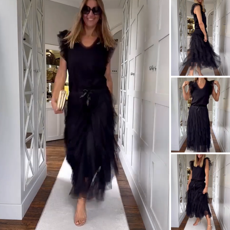 Jupe longue élégante à volants irréguliers pour femme🔥Achetez 2 livraison gratuite