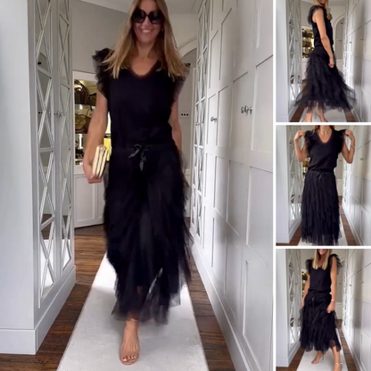 Jupe longue élégante à volants irréguliers pour femme🔥Achetez 2 livraison gratuite