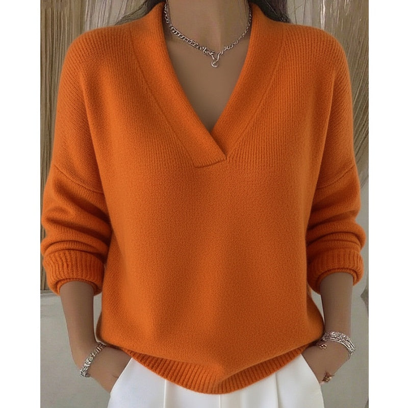 🌸Promotion exceptionnelle : 50 % de réduction💖Pull confortable à col en V pour un look décontracté
