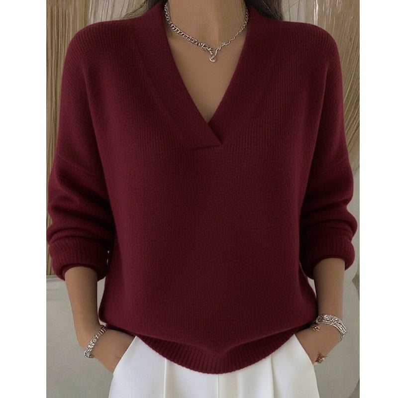 🌸Promotion exceptionnelle : 50 % de réduction💖Pull confortable à col en V pour un look décontracté