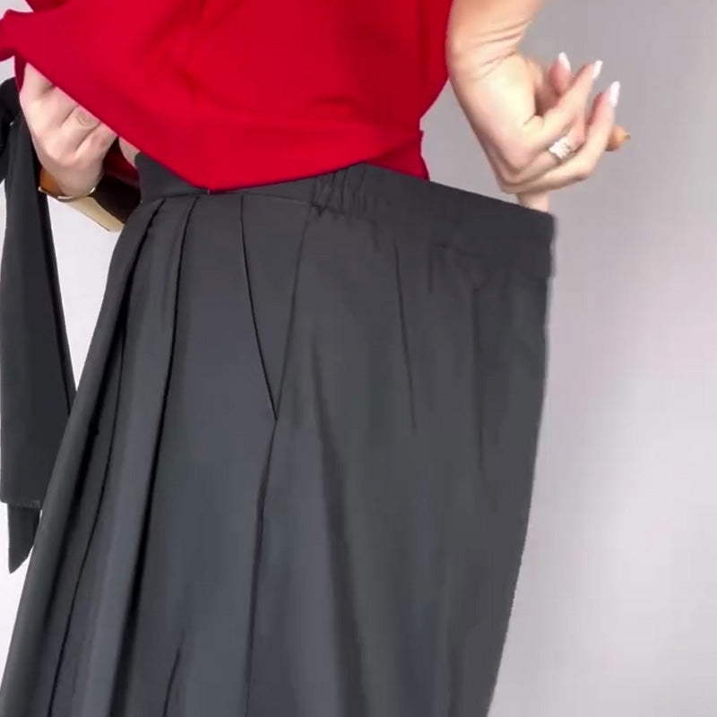 Ensemble 2 pièces élégant composé d'un haut et d'une jupe unie pour femme