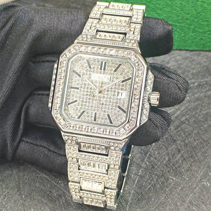 ⌚Montre carrée en strass – Éclat luxueux, verre minéral & fermoir sécurisé 💎✨