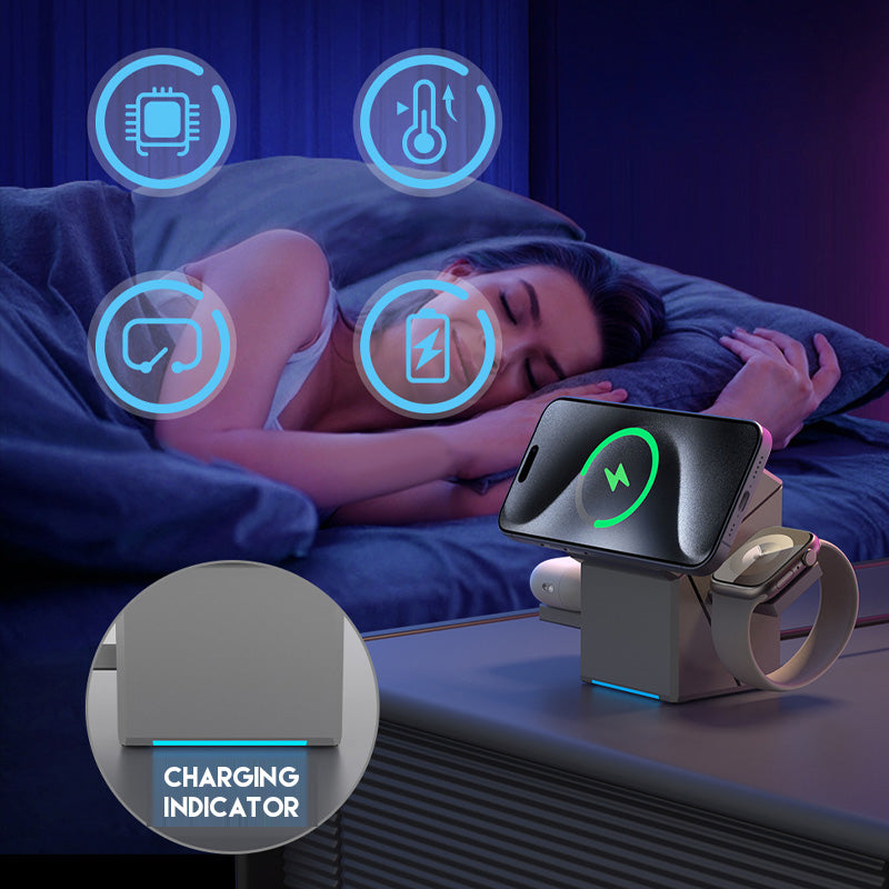 🔥Station de recharge magnétique sans fil pliable 3 en 1