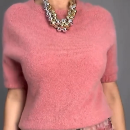 Ensemble 2 pièces élégant composé d'un haut en maille à fleurs et d'une jupe midi🔥Achetez 2 livraison gratuite