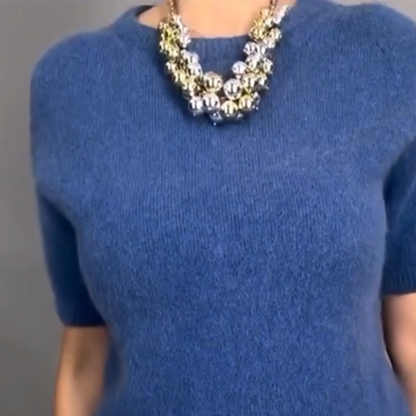 Ensemble 2 pièces élégant composé d'un haut en maille à fleurs et d'une jupe midi🔥Achetez 2 livraison gratuite