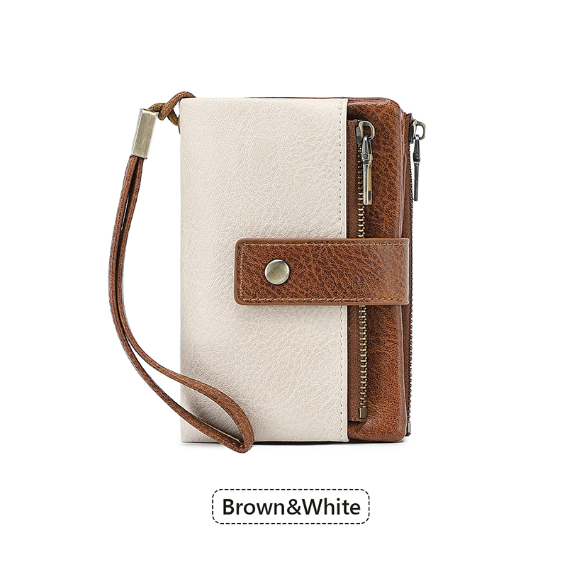 🔥Offre à durée limitée - Portefeuille à trois volets pour femme, style rétro, avec protection RFID