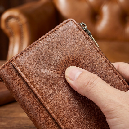 🔥Offre à durée limitée - Portefeuille à trois volets pour femme, style rétro, avec protection RFID