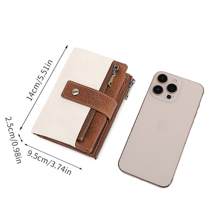 🔥Offre à durée limitée - Portefeuille à trois volets pour femme, style rétro, avec protection RFID