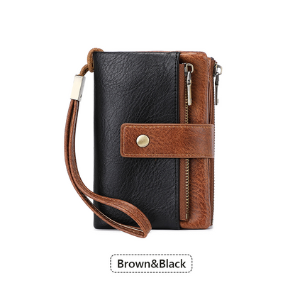 🔥Offre à durée limitée - Portefeuille à trois volets pour femme, style rétro, avec protection RFID