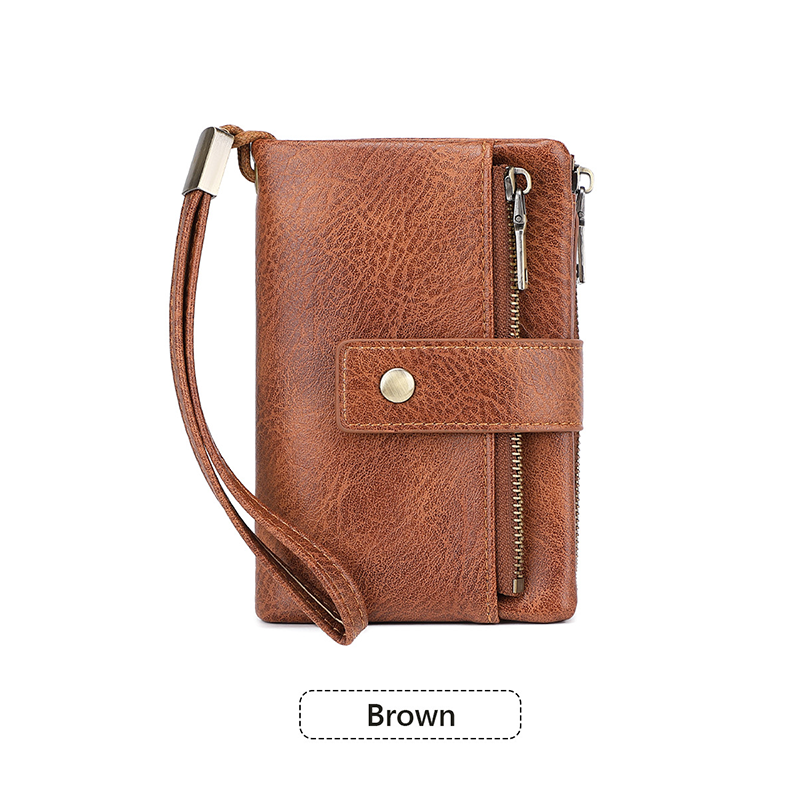 🔥Offre à durée limitée - Portefeuille à trois volets pour femme, style rétro, avec protection RFID