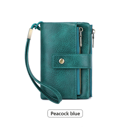 🔥Offre à durée limitée - Portefeuille à trois volets pour femme, style rétro, avec protection RFID