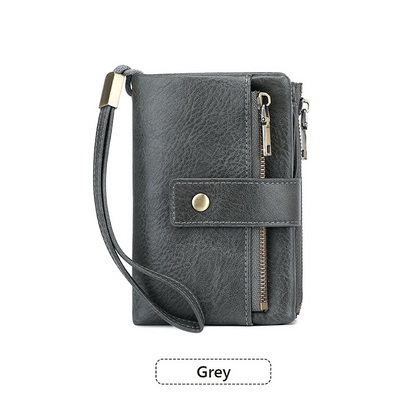 🔥Offre à durée limitée - Portefeuille à trois volets pour femme, style rétro, avec protection RFID