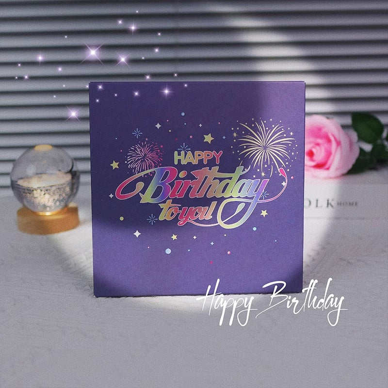 Cartes d’Anniversaire avec Feux d’Artifice, Gâteau Pop-Up et Musique à Souffler
