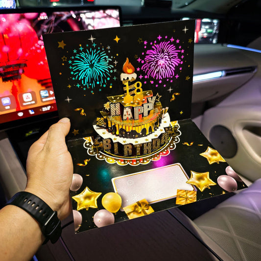 Cartes d’Anniversaire avec Feux d’Artifice, Gâteau Pop-Up et Musique à Souffler