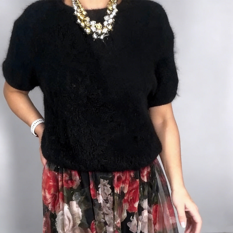 Ensemble élégant composé d'un haut en maille et d'une jupe à fleurs pour femme🔥Achetez 2 livraison gratuite🔥