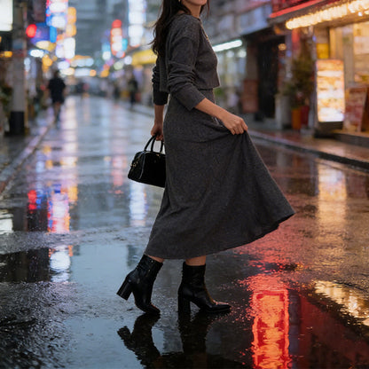 Ensemble 2 pièces composé d'un haut court côtelé et d'une robe pour femme🔥Livraison gratuite🔥