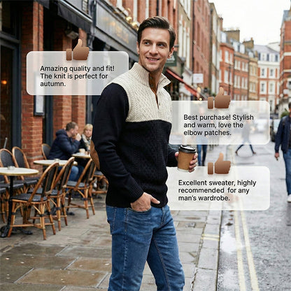 Pull à col boutonné color block pour homme