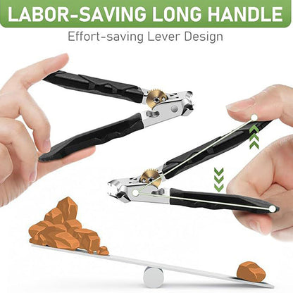 Coupe-ongles professionnel en acier inoxydable pour ongles épais, large ouverture, verrouillage de sécurité, sans éclaboussures, pour les doigts fins et élégants.