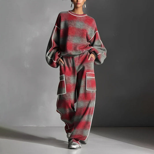 Ensemble 2 pièces rayé moderne et confortable🎁Achetez-en 2 et bénéficiez de la livraison gratuite🔥