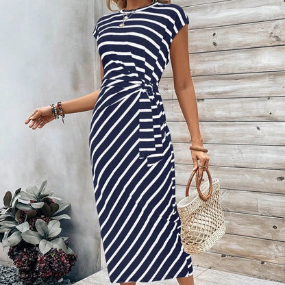 🔥 DERNIER JOUR DE SOLDES – 60% DE RÉDUCTION !! 💕 Robe Élégante à Taille Nouée pour Femme – Extensible, Flatteuse & Parfaite de Jour comme de Nuit ! 🌞🌙