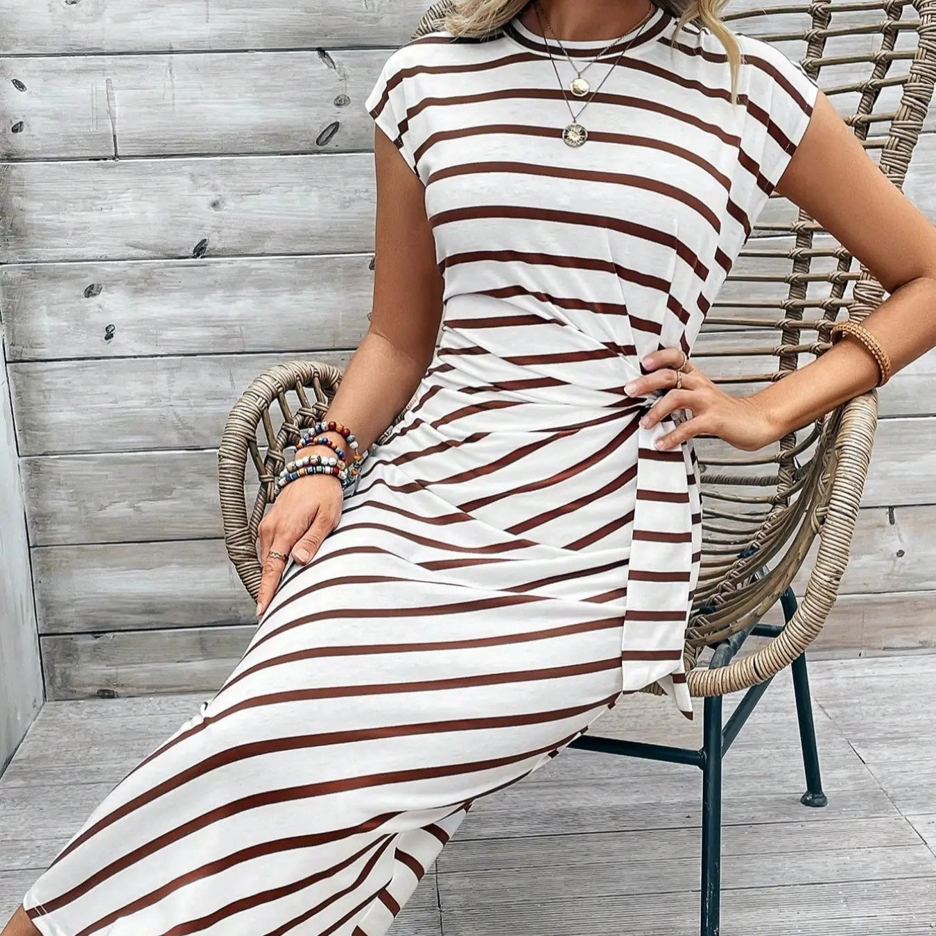 🔥 DERNIER JOUR DE SOLDES – 60% DE RÉDUCTION !! 💕 Robe Élégante à Taille Nouée pour Femme – Extensible, Flatteuse & Parfaite de Jour comme de Nuit ! 🌞🌙