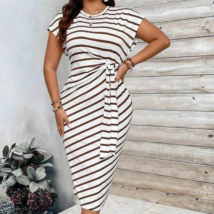🔥 DERNIER JOUR DE SOLDES – 60% DE RÉDUCTION !! 💕 Robe Élégante à Taille Nouée pour Femme – Extensible, Flatteuse & Parfaite de Jour comme de Nuit ! 🌞🌙