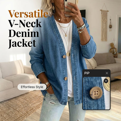 📢📢59 % DE RÉDUCTION !!!⏰Veste en jean classique à boutons pour femme
