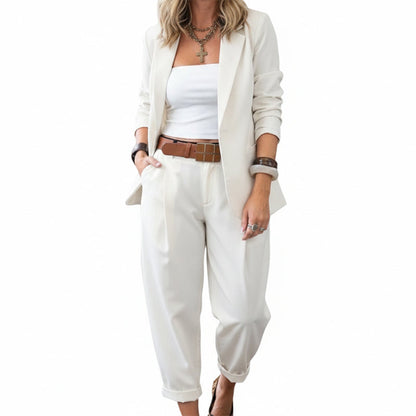 💎Ensemble Veste à Col & Pantalon pour Femme – Coupe Cintrée, Tissu Doux & Look Professionnel Élégant👖✨