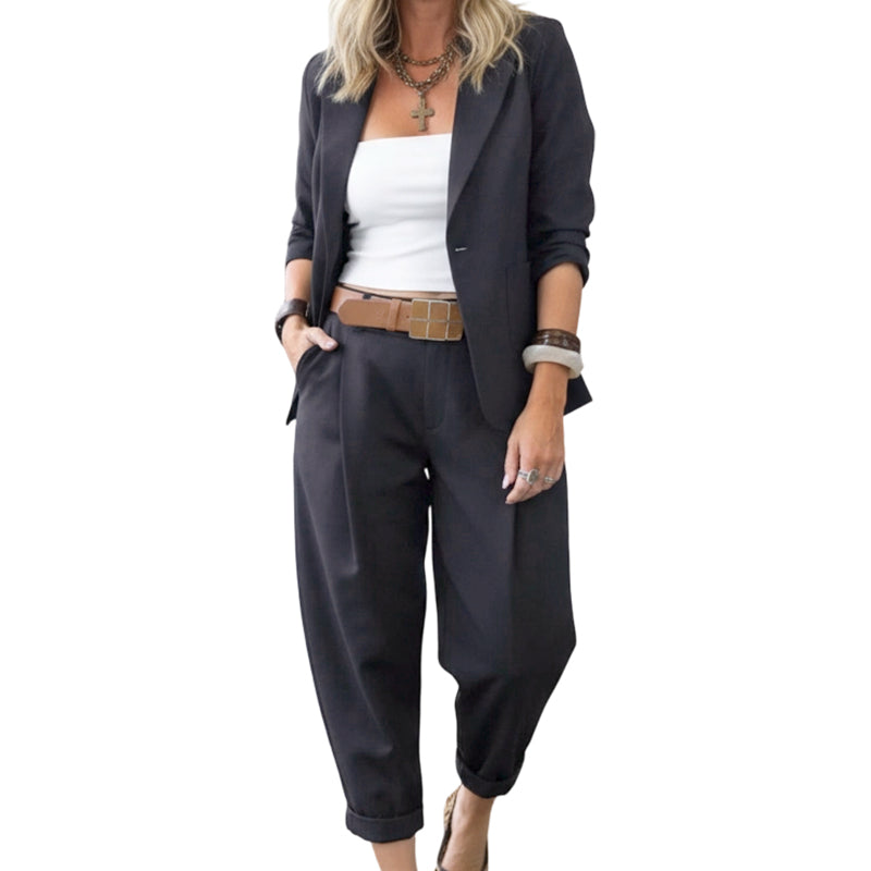 💎Ensemble Veste à Col & Pantalon pour Femme – Coupe Cintrée, Tissu Doux & Look Professionnel Élégant👖✨