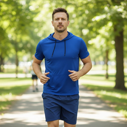 🌞 🎽 T-shirt à capuche pour homme à séchage rapide, à porter toute la journée – Respirant, élégant et doté de nombreuses poches 🧢