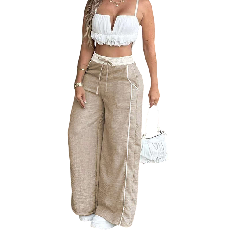 📢Pantalon femme taille haute à jambes larges