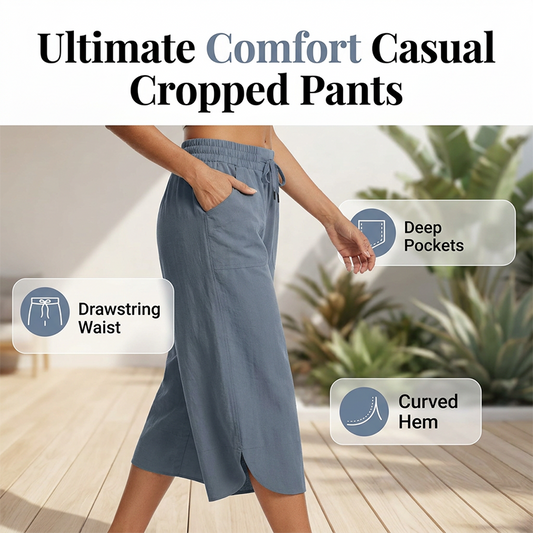 👖 Pantalon court ample unie pour femme 🌿