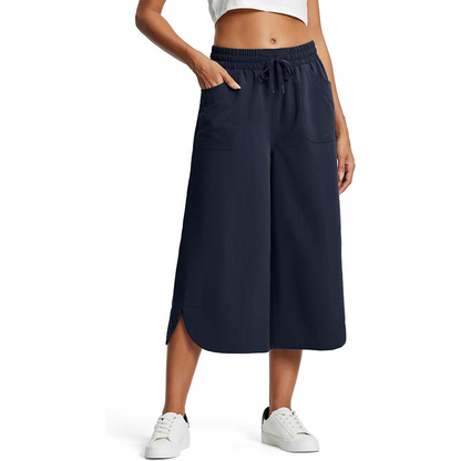 👖 Pantalon court ample unie pour femme 🌿