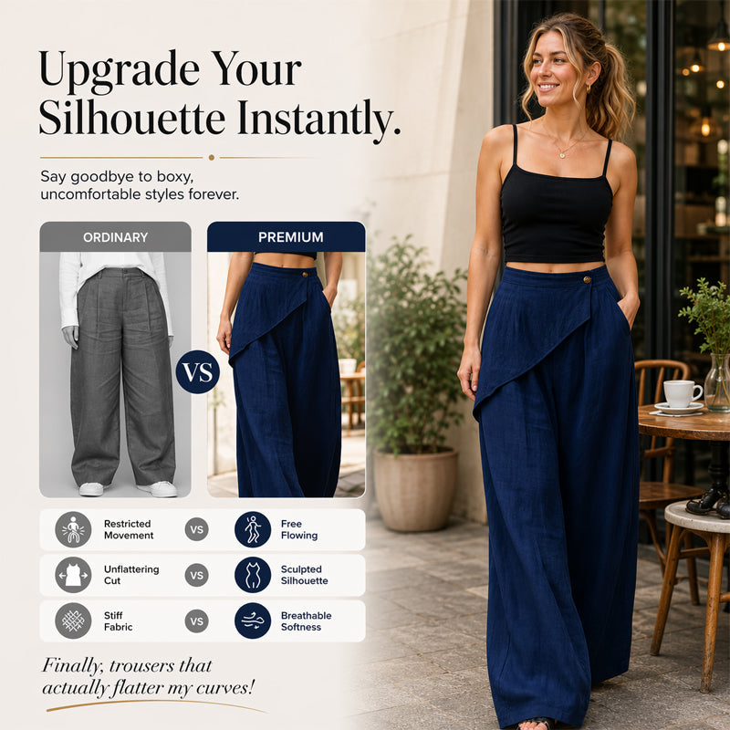 Pantalon large à coupe asymétrique pour femme