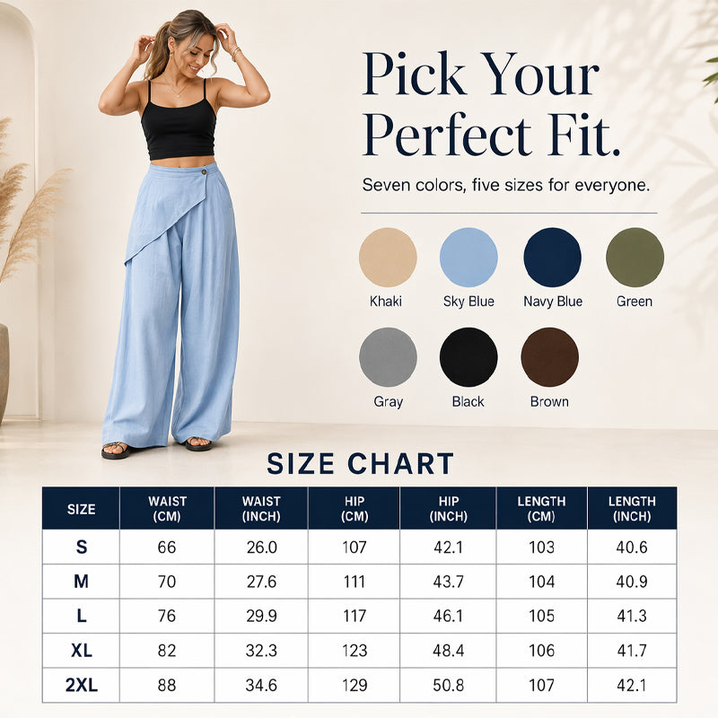 Pantalon large à coupe asymétrique pour femme