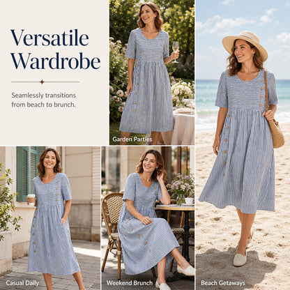 Robe décontractée rayée à coupe ample pour femme