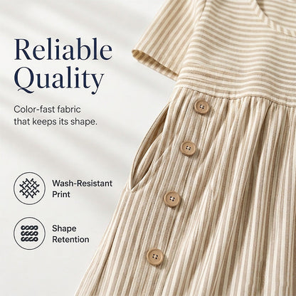 Robe décontractée rayée à coupe ample pour femme
