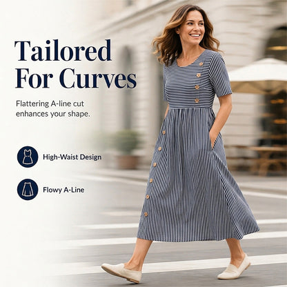Robe décontractée rayée à coupe ample pour femme