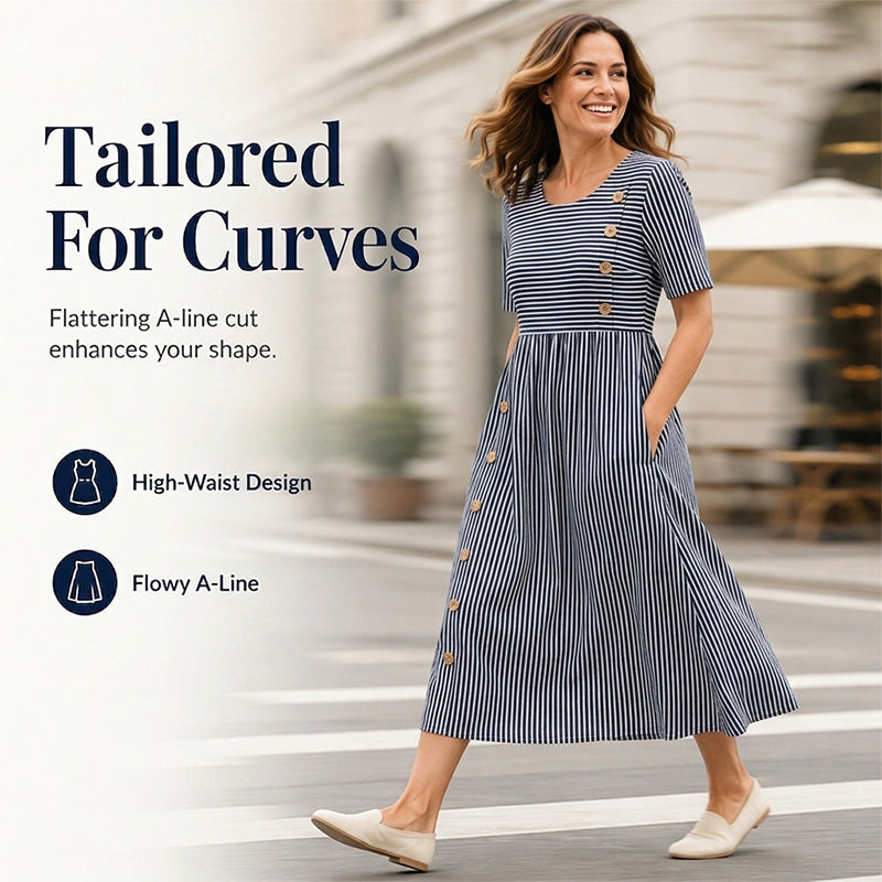 Robe décontractée rayée à coupe ample pour femme