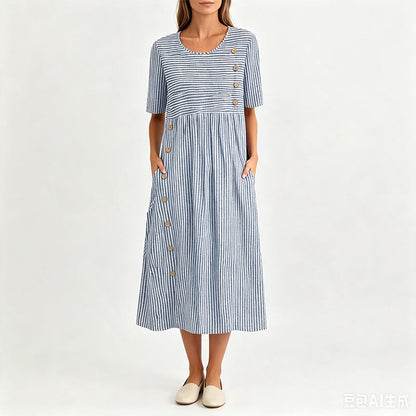 Robe décontractée rayée à coupe ample pour femme