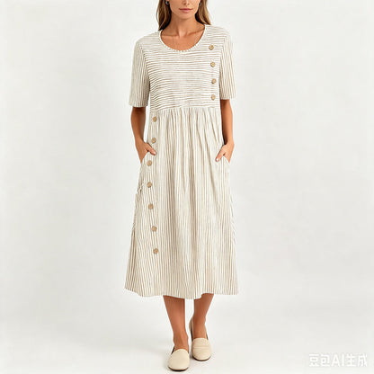 Robe décontractée rayée à coupe ample pour femme