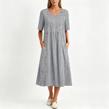 Robe décontractée rayée à coupe ample pour femme