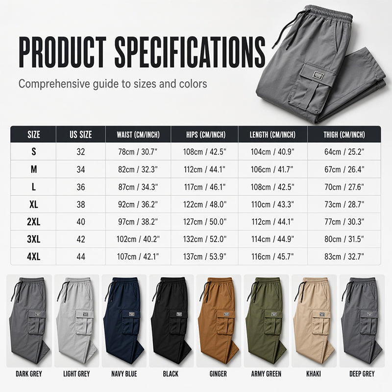 👖‑50 % ! 🏕️Pantalon cargo homme coupe ample – Confortable, polyvalent et multi-poches – Idéal pour le quotidien, l’extérieur et les loisirs ✨