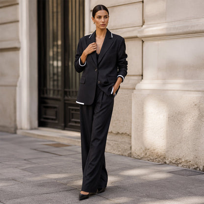 ✨🛍️Ensemble blazer et pantalon large – Des lignes épurées et un confort aéré pour une tenue qui vous met en confiance toute la journée