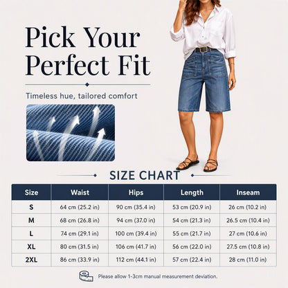 ⌛ Offre à durée limitée – Pantalon court en jean coupe droite classique pour femme