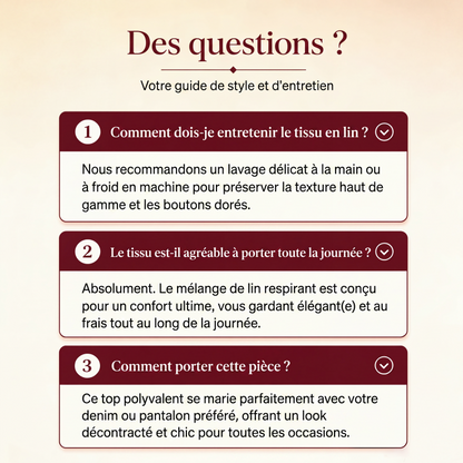 Haut décontracté ample en coton et lin pour femme