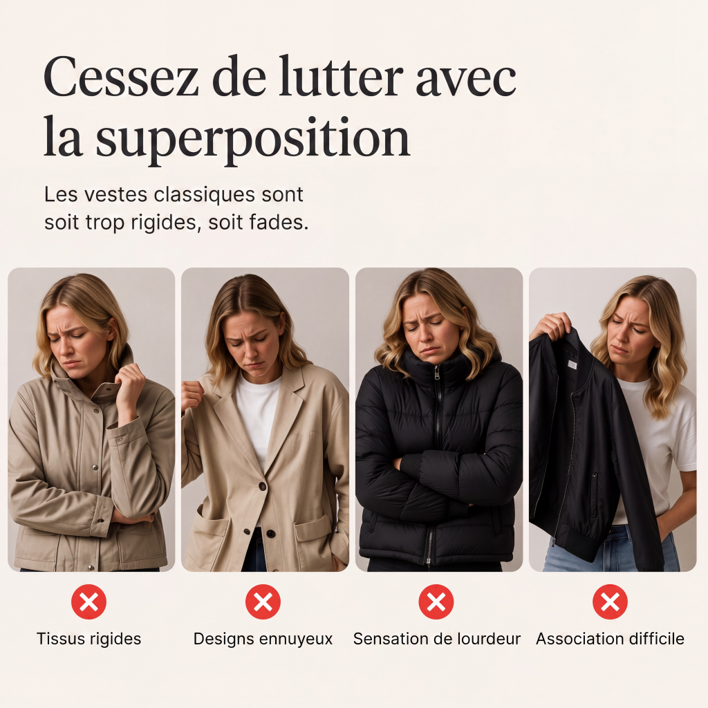 Manteau en maille côtelée élégant pour femme avec empiècements en jean