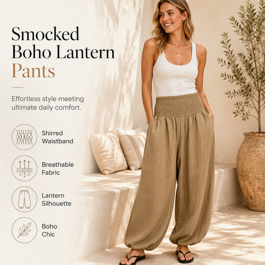 🌸Promotion exceptionnelle : 50 % de réduction💖Pantalon sarouel décontracté pour femme, à taille smockée