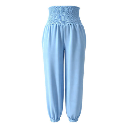 🌸Promotion exceptionnelle : 50 % de réduction💖Pantalon sarouel décontracté pour femme, à taille smockée