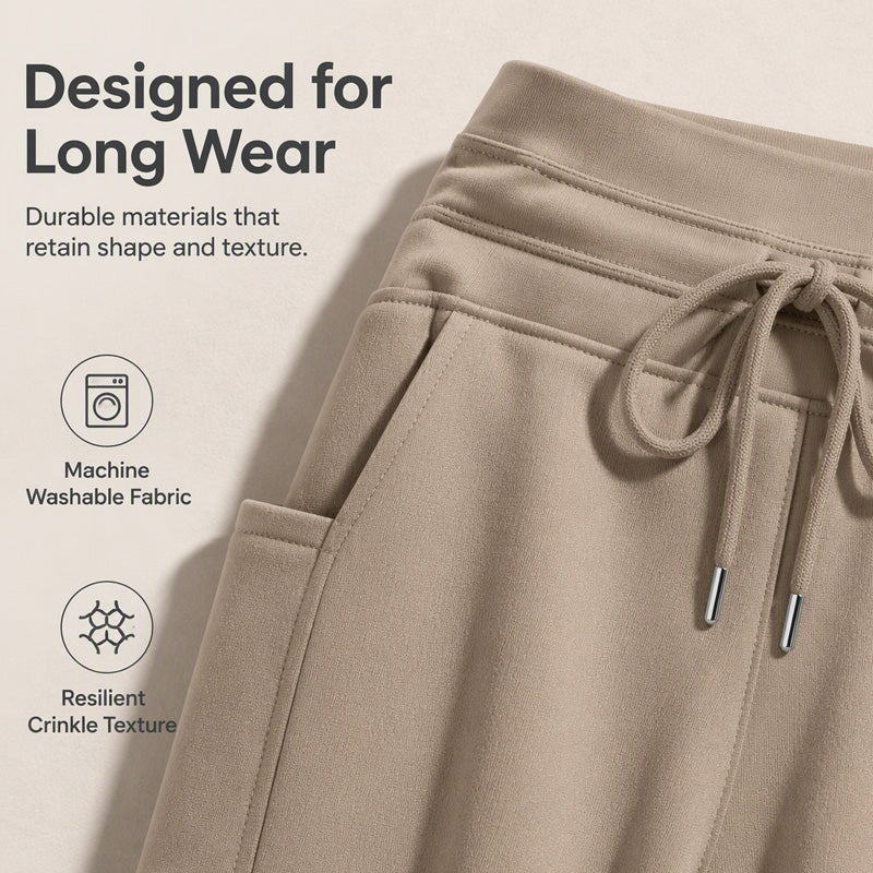 Pantalon capri décontracté à cordon de serrage pour femme, longueur genou